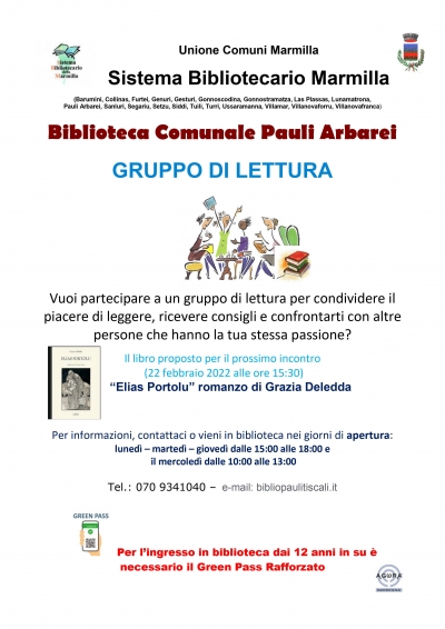 Biblioteca comunale: incontro gruppo di lettura