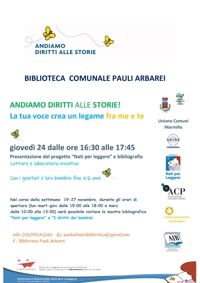 Biblioteca Comunale.Settimana Nazionale Nati per Leggere.