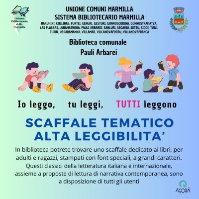 Biblioteca Comunale. Scaffale Tematico Alta Leggibit&agrave;.