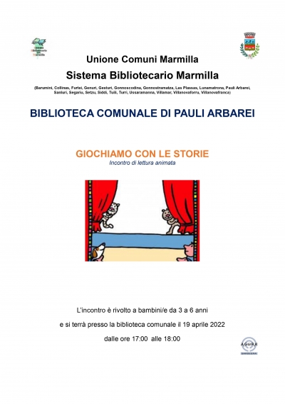 Biblioteca Comunale. Incontro di lettura animata "Giochiamo con le Storie".