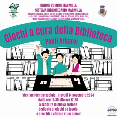 Sistema Bibliotecario Marmilla. Attivit&agrave; della Biblioteca Comunale. Giochi da tavolo.