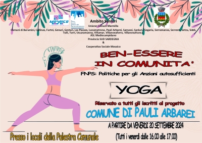 PLUS Ambito Sanluri &ndash; Unione dei Comuni Marmilla.  FNPS: Politiche per gli Anziani autosufficienti. Progetto BEN-ESSERE in Comunit&agrave;. Ripresa dell'attivit&agrave;.