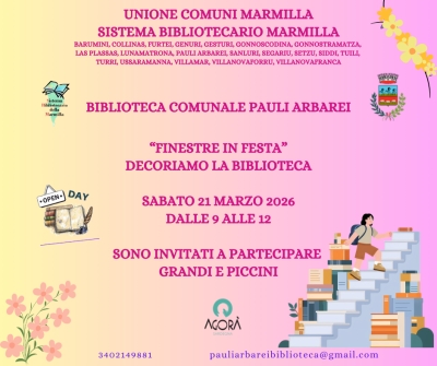 Biblioteca Comunale Pauli Arbarei. "Finestre in Festa" - Decoriamo la Biblioteca.
