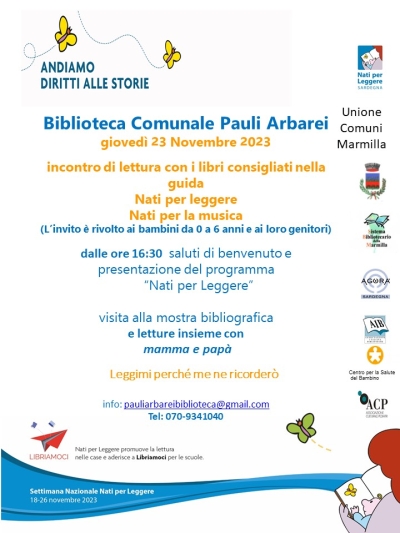 Biblioteca Comunale. Incontro di lettura  &ldquo;Nati per leggere &rdquo;.