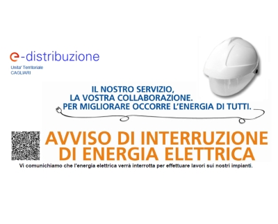 AVVISO DI INTERRUZIONE DELL'ENERGIA ELETTRICA in data luned&igrave; 2 febbraio 2026 dalle ore 08:30 alle ore 16:15