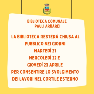 Chiusura Biblioteca Comunale.