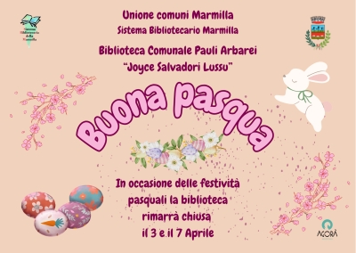 Chiusura Biblioteca Comunale in occasione delle festivit&agrave; pasquali.